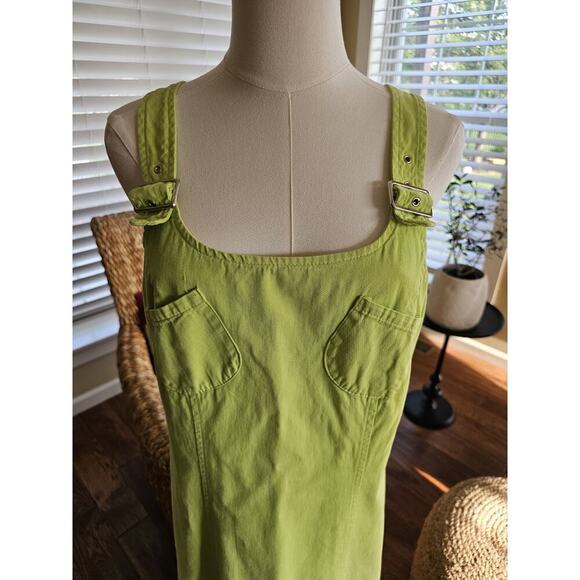 Dare To Dress Vintage Lime Green Shift Dress Size 9 Y2K Made in USA - Picture 14 of 15